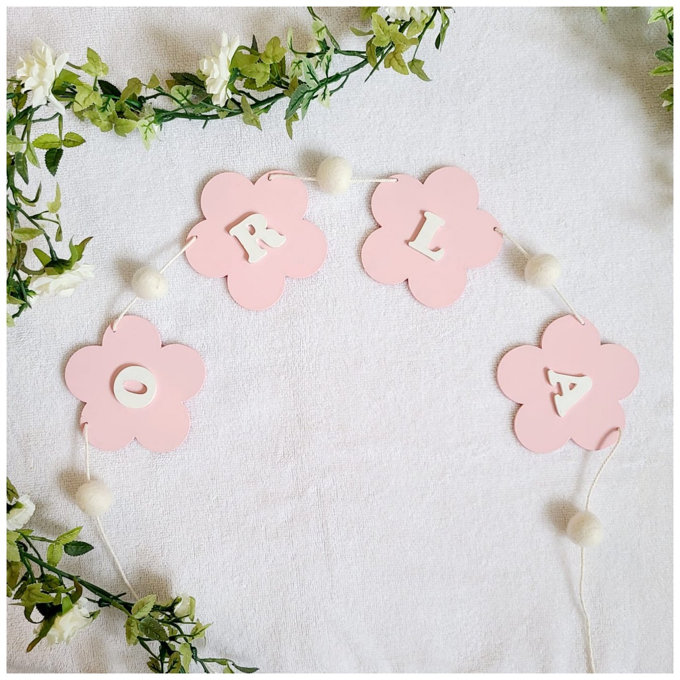 Personalised flower bunting