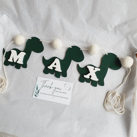 Personalised dinosaur bunting