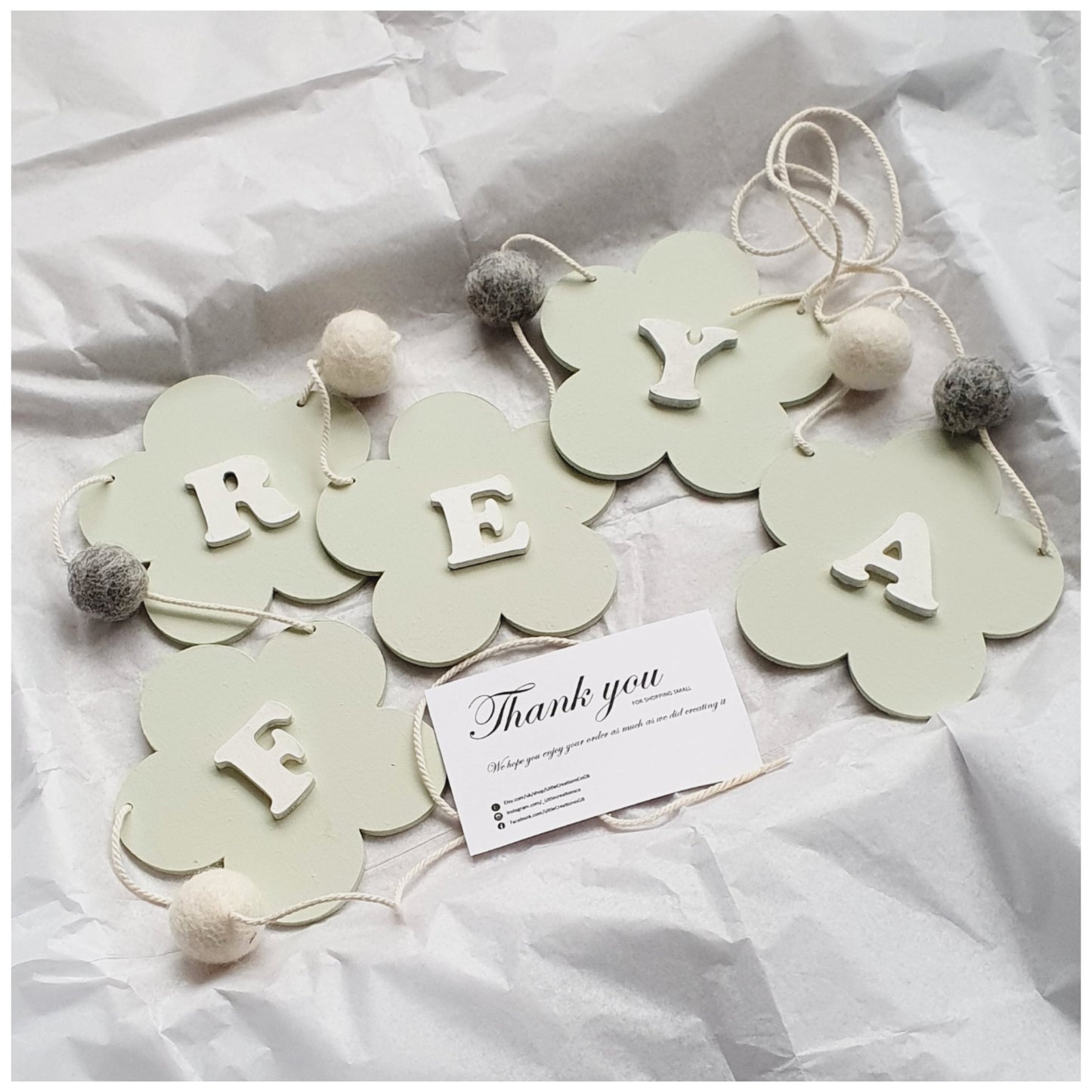 Personalised flower bunting