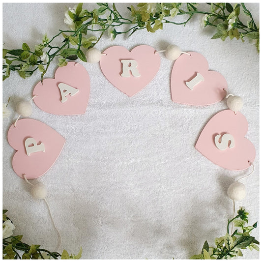 Personalised heart bunting